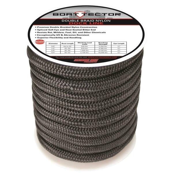 Shandong Santong Rope 3-4X60 BLACK DB 0.75 in. x 60 ft. Boat Tector Double Braid Nylon Dock Line - Black 3006.2318